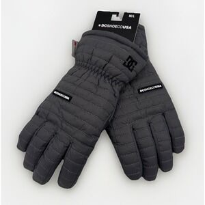 DC Shoes Gray Quilted Insulated Winter Snow Gloves Mens size M/L NWT